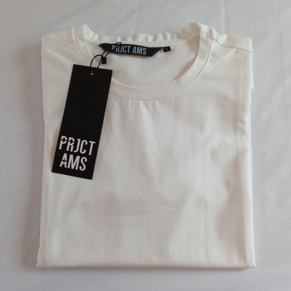 PRJCT AMS KYMO RIB SUMMER OFF WHITE Tee Size Large - Picture 8 of 9